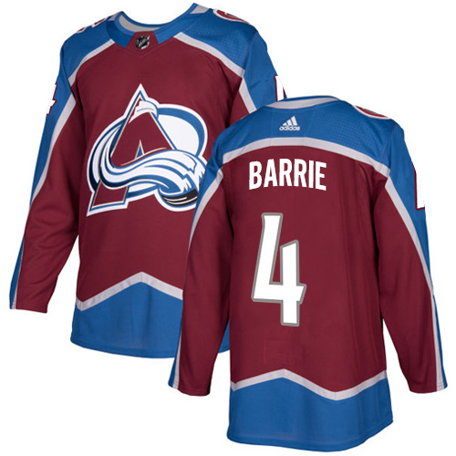 Adidas Avalanche #4 Tyson Barrie Burgundy Home Authentic Stitched NHL Jersey - Click Image to Close